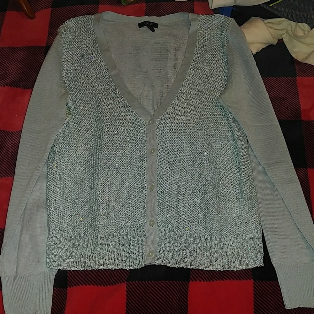 Light Blue Sequence Sweater Apt 9 Small - image 1